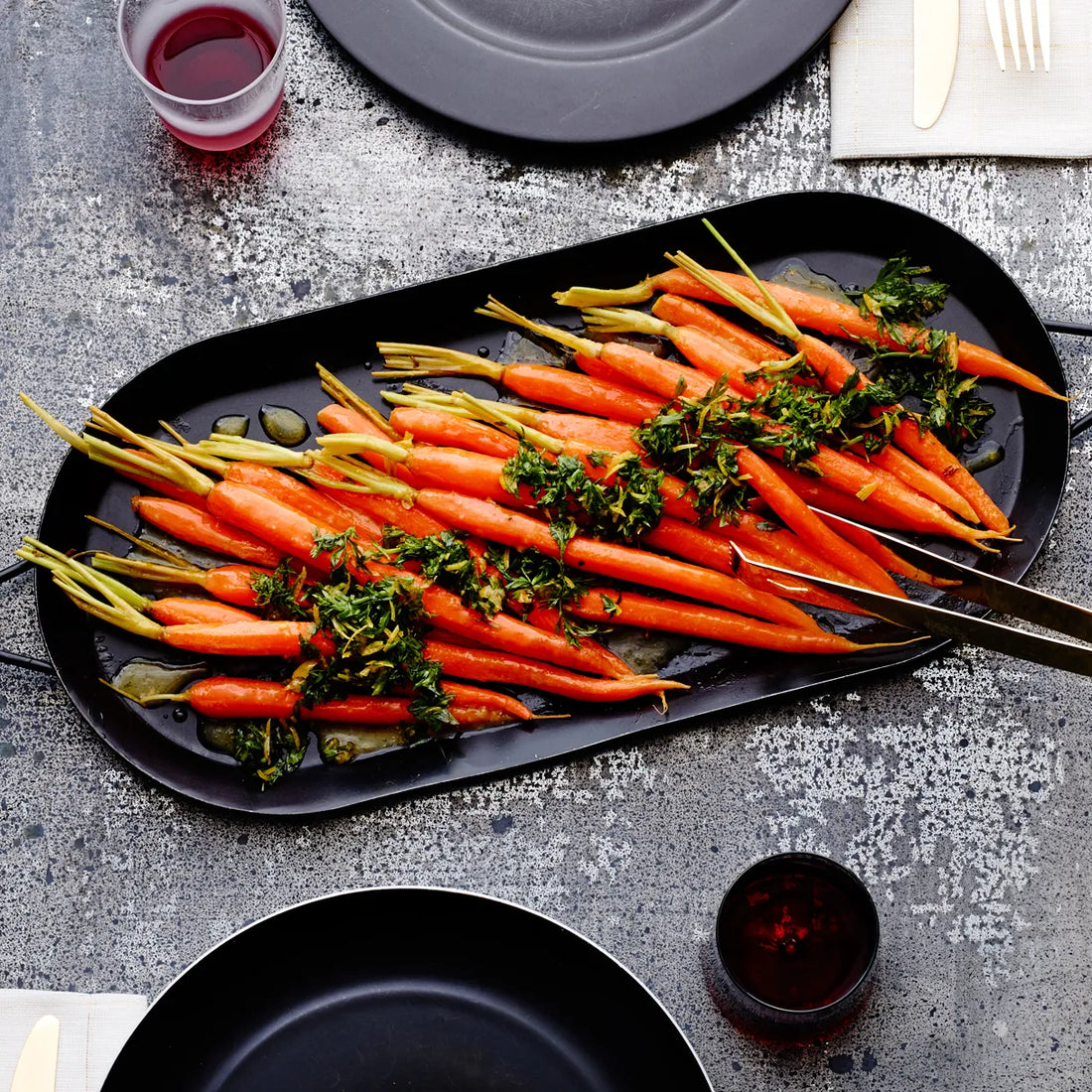 Honey glazed carrots with zesty gremolata